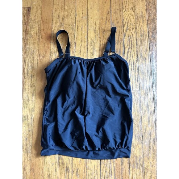 H2oh Capri Tankini Swimtop Swimsuit Black Size L GUC - Picture 3 of 8